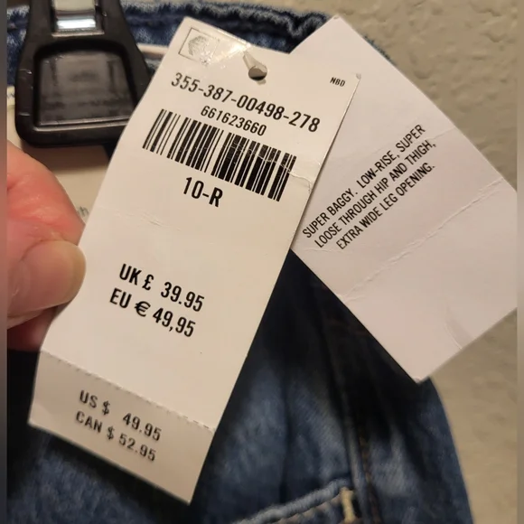 HOLLISTER Super Baggy Lowrise Wide-Leg Jeans 10R - Picture 6 of 13